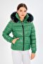Women's Short Removable Natural Fur Hooded Padded down Coat 8347