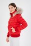Women's Short Removable Natural Fur Hooded Padded Water Repellent down Jackets 8637 - 3