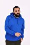 Hooded Regular Fit Men's Sweatshirt with Fleece Inside Blue
