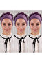 Women's Hijab 3-Piece Ruffled Stitched Bonnet Purple