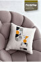 Minimal Geometric Objects Patterned 4-Piece Digital Printed Throw Pillow Pillow Case Light Powder 43x43 Cm 035 - 4