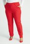 Women's Red White Striped Flexible Crepe Fabric Trousers - 5