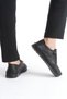 Genuine Leather Soft Comfortable Flexible Lace-Up Casual Mother Black Classic Women's Shoes - 4