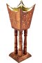 Wooden Incense Burner 13Cm X 13Cm X 38Cm Wood, Gold