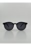 Unisex Black Round Framed Sunglasses - 5