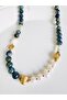 Real Pearl and Azurite Natural Stone Design Necklace 54 cm - 5