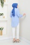 Designed Detailed Tie-Up Shirt - Blue / Ü102 - 4