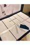 Crown Modern Navy Blue Piped Off-White Duvet Cover Set Striped Luxury Hotel Type and Boat Duvet Cover - 7