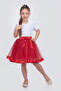 Fluffy Single Striped Tutu April 23 Eid Show Birthday Dress - 2