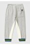 Boy's Gray Melange Logo Label Elastic Waist Drawstring Sweatpants - 2