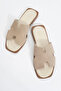 Kalven Women's Genuine Leather Slippers Beige Suede - 7