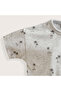 Tropic Buttoned Printed Tshirt Gray Melange - 2