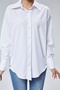 Side Button Detailed Asymmetrical Cut White Women's Shirt - 7