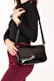Women's Double Compartment Hand and Shoulder Bag Ald.1153 Black Croco - 6