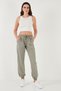 Regular Fit High Waist Elastic Leg Jogger Sports Pants Trousers 668Yp5039