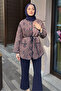Brown Ethnic Patterned Lined Jacket - 2