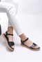 Tanaestra Women's Sandals 0012205 Black Straw - 2