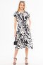 Women's White-Black Elastic Waist Tie-Up Print Dress Arm-22Y 001044 - 2