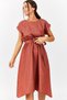 Women's Brick Waist Elastic Tie Dress Arm-22Y001139 - 3