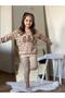 Premium Quality Girl's Leopard Printed and Embroidered Detail Leggings Set - 3