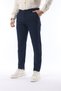 Men's Straight Cut Fabric Trousers Flexible Lycra Ankle Length Navy Blue - Skinny & Normal Waist