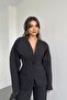 Women's Oversized Blazer Jacket Palazzo Pants Pinterest Equivalent Fitted Single Button Trendy Stylish Suit - 2
