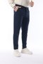 Men's Straight Cut Fabric Trousers Flexible Lycra Ankle Length Navy Blue - Skinny & Normal Waist - 5