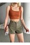Women's Tile Square Neck Zero Sleeve Viscose Camisole Crop - 3