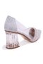 Dza07- 11153806   Silver Transparent Heeled Evening Dress Women's Shoes - 4