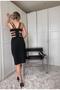 Women's Imported Fabric Pearl Embroidered Belt Detailed Lined Special Design Dress - 3