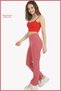 Women's Leggings Dusty Rose Color High Waist Wide Leg Elastic Belt Full Length Diving Fabric105101 - 3