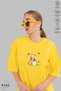 Unisex Crew Neck Winnie the Pooh Printed Cotton Oversize Short Sleeve T-Shirt