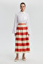 STRIPED MATTE SATIN FLOUSH SKIRT - 2