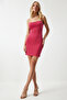 Body-Fitting Sling Mini Dress Dark Pink Lyk0001 - 3