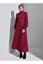 Belt Detailed Hijab Dress - Visne - Refka - 7