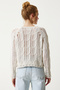 Cream Openwork Seasonal Knitwear Blouse - Lmw0001 - 8