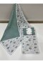 Green, Muslin and Pompom Bottom Opening, Pillow and Blanket Set of 3