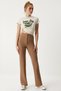 High Waist Lycra Knitted Trousers Bi̇sküvi̇ Lrv0004 - 3