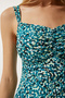 Double Strap Patterned Knitted Dress Green Black Lmc0014 - 5