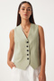 Linen Vest Green Ldp0005 - 2