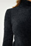 Turtleneck Bearded Knitwear Sweater Black Lnf0003 - 4