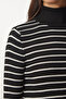 Striped Turtleneck Knitwear Sweater Black Lbp0005 - 3