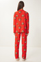 Red Patterned Velvety Knitted Pajamas Set - Lfp0002 - 8