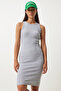 Gray Corded Knitted Mini Summer Dress - Lff0010 - 2