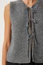 Gray Knitwear Lace up Vest - Lus0014 - 4