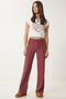 Wide Leg Comfortable Soft Pants Bordo Lub0073 - 2
