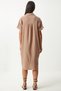 Summer Polo Collar Muslin Dress - Biscuit Lto0028 - 6