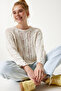 Cream Openwork Seasonal Knitwear Blouse - Lmw0001