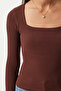 Brown White 2 Pack - Square Collar Knitted Blouse Lgt0004 - 5