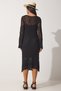 Spanish Sleeve Summer Openwork Knitwear Dress Black Lns0003 - 6